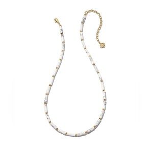 Kendra Scott Ember Gold Strand Necklace in White Howlite